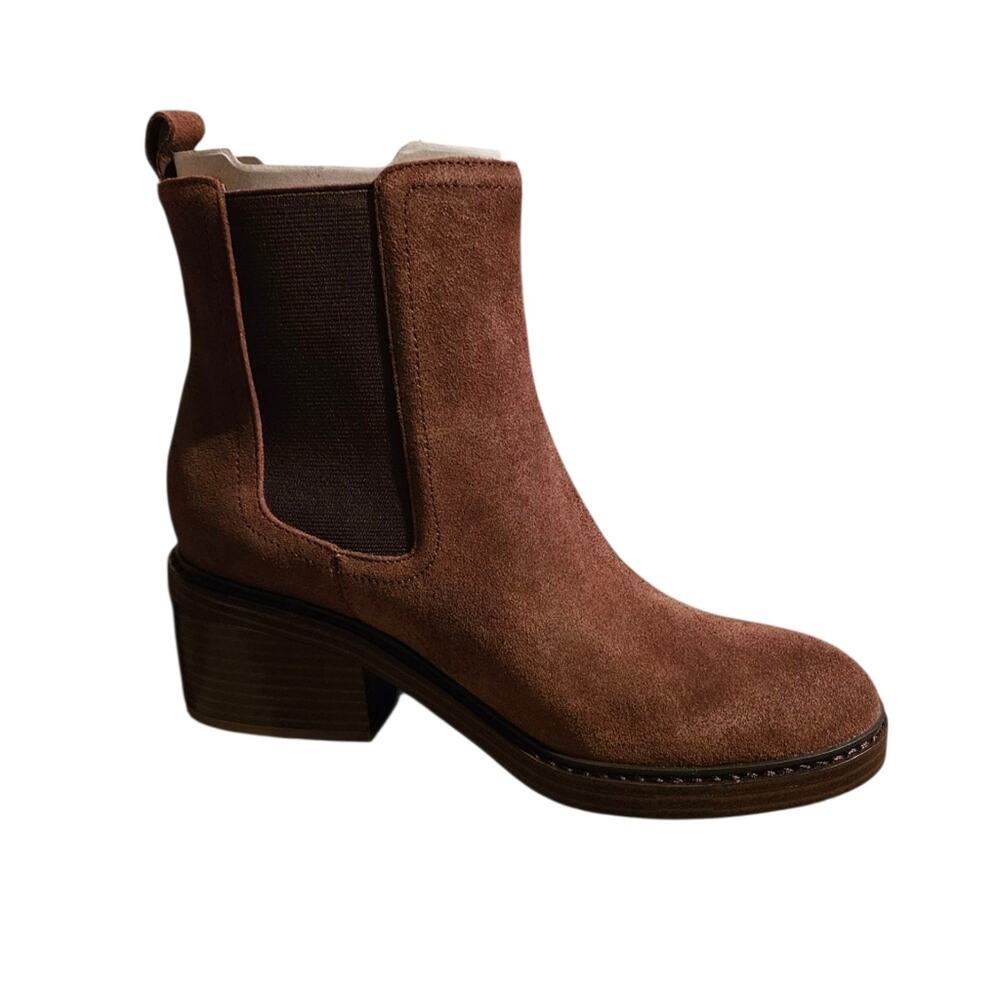 NWT Womens Size 8 Marc Fisher Brown Leather Suede Ankle Boots